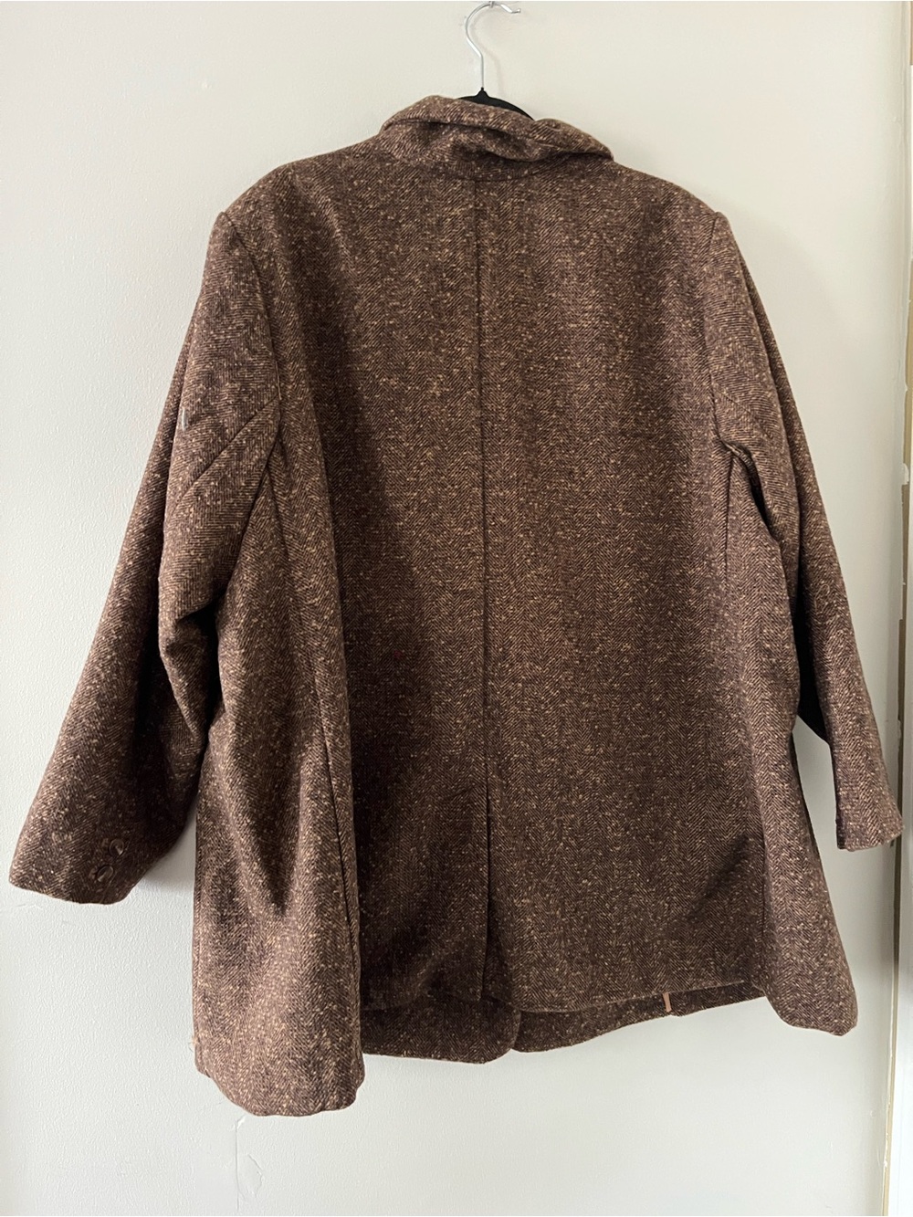 NWT Old Navy Brown Herringbone Tweed Blazer 3X Oversized Preppy Quiet Luxury - Picture 6 of 6